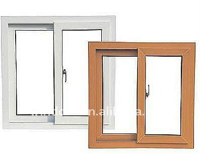 Exterior double panels pvc sliding window/casement window/fix pvc windows with window grill design