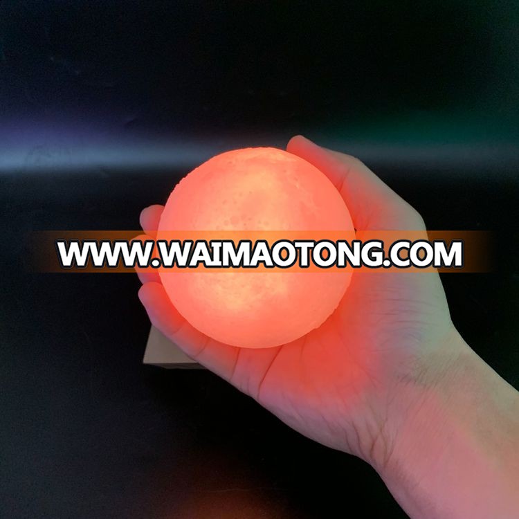 New OEM 3D print moon surface shape USB rechargeable touch remote control LED night light