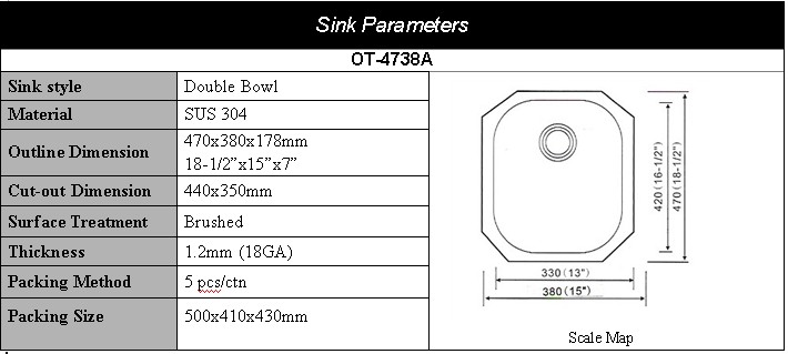 OT-4738A Granite under counter kitchen sink,template undermount sink,undermount utility sink