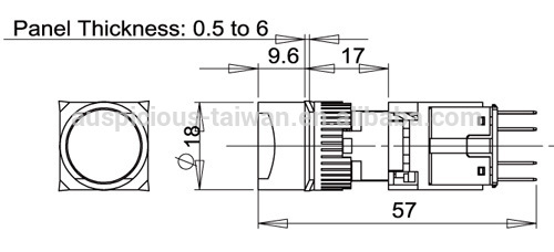 16mm IP65 Waterproof Momentary/Alternate Push Button Switch, Illuminated Push Button Switch