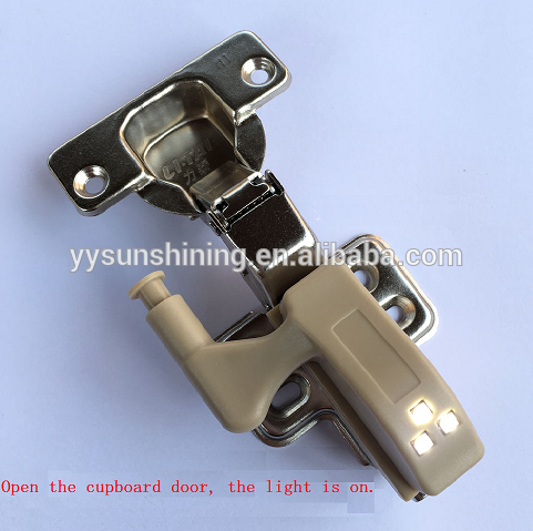 Furniture hardware LED lamp lighting plastic cabinet door hinge hydraulic damping pipe hinge