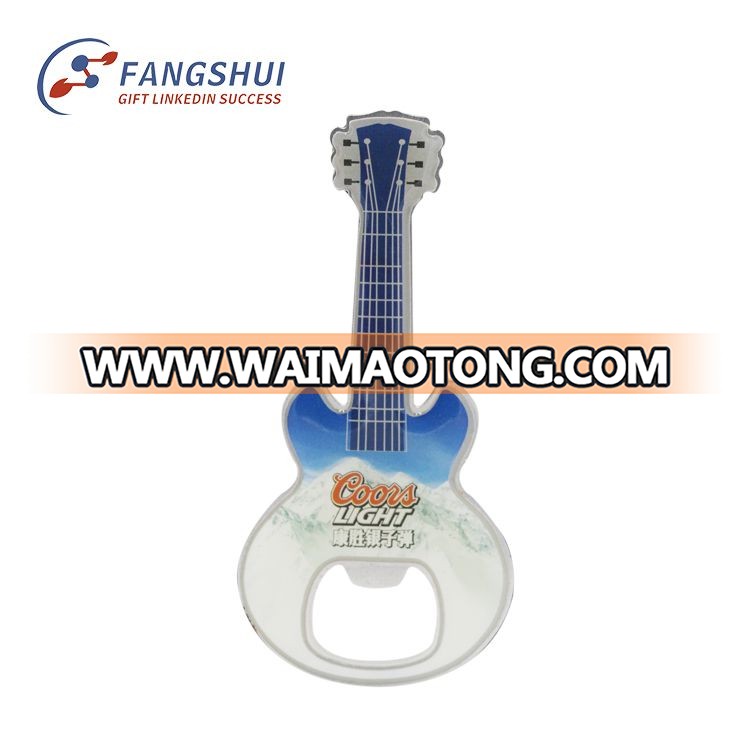 Wholesale promotional gift cast iron guitar shape bottle opener with magnet