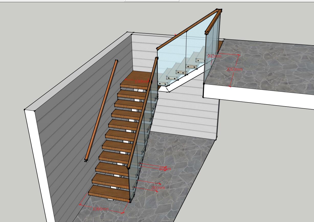 Modern safety solid wood step staircase designs for indoor stairs