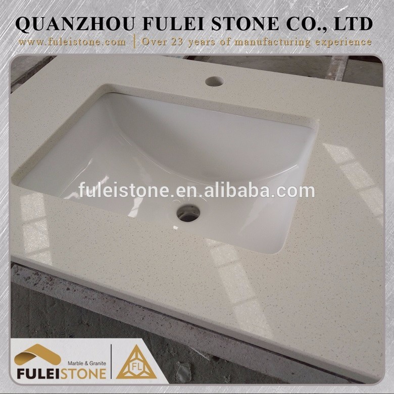 Artificial quartz one piece vanity top bathroom vanity top sink