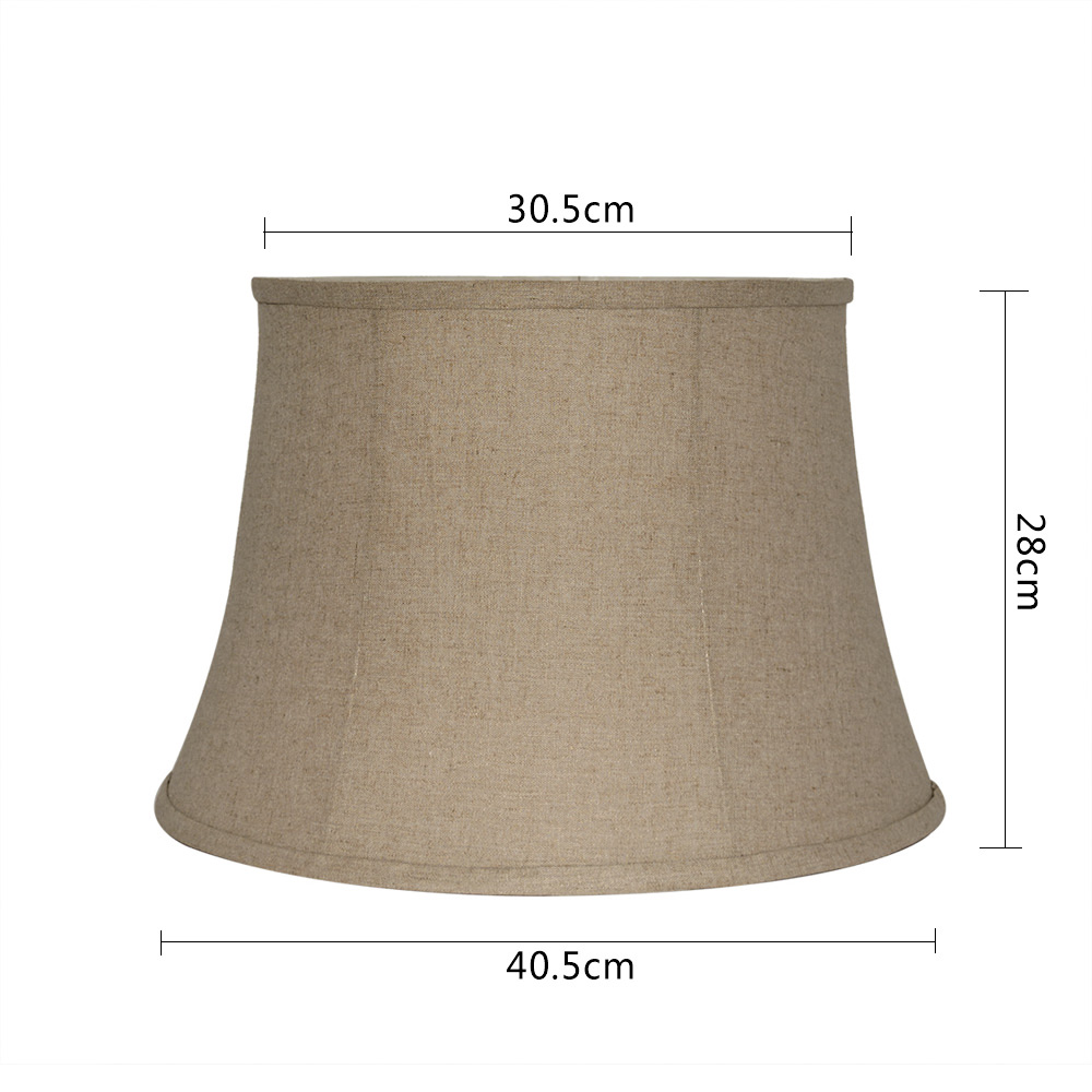 European design wholesale barrel linen fabric bedside table lampshade