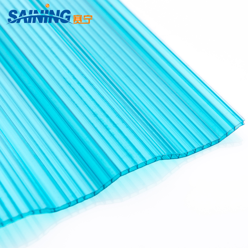 Trade Assurance 2mm Blue Clear Greenhouse Hollow Corrugated Sheet Polycarbonate