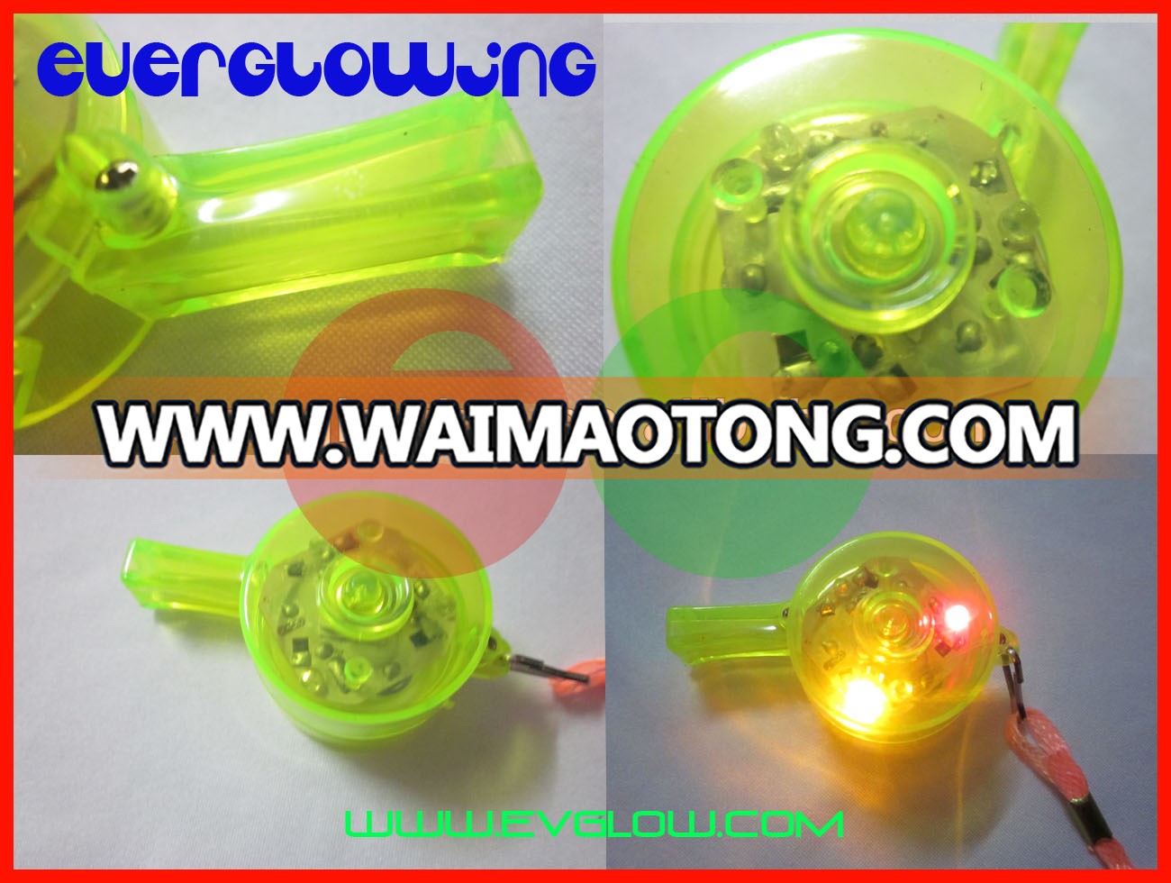 colorful led flash whistle