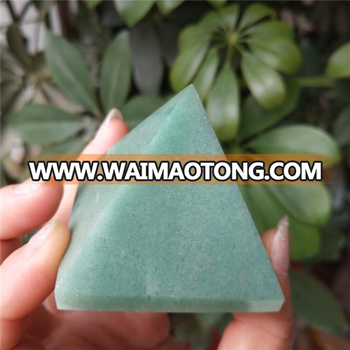 Pure natural green aventurine crystal chakra pyramids,quartz singing pyramids energy generators