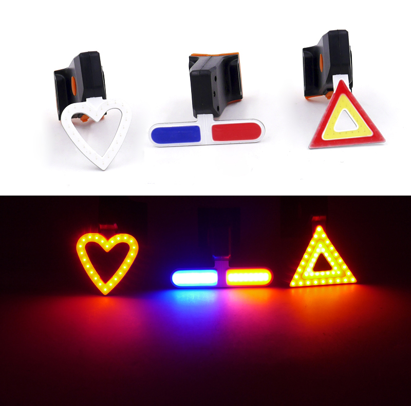 USB Rechargeable LED Bike Light Waterproof Rear Light Tail Light Set Bicycle Red Flashing Safety Warning Taillight Lamp Set