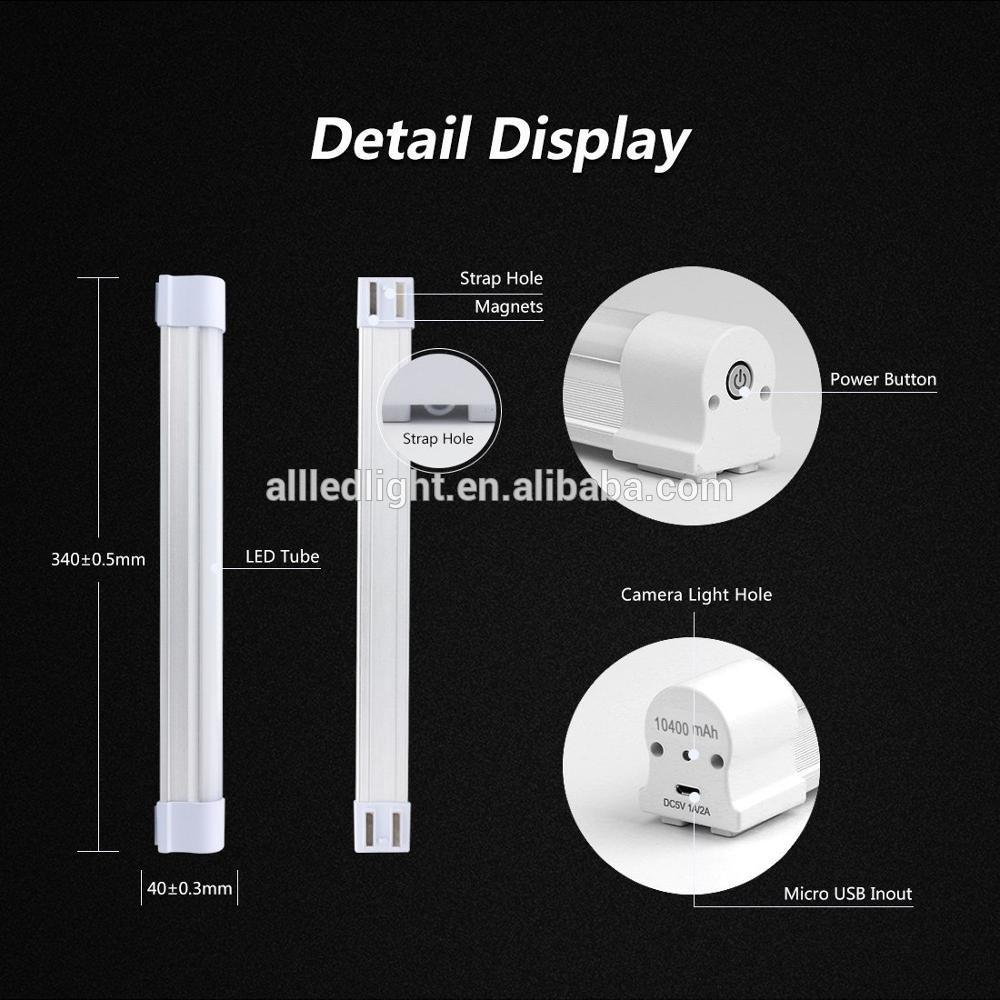 LED Emergency Light Night Camping Lamp Portable Magnetic 5-Level Brightness with Flash Mode