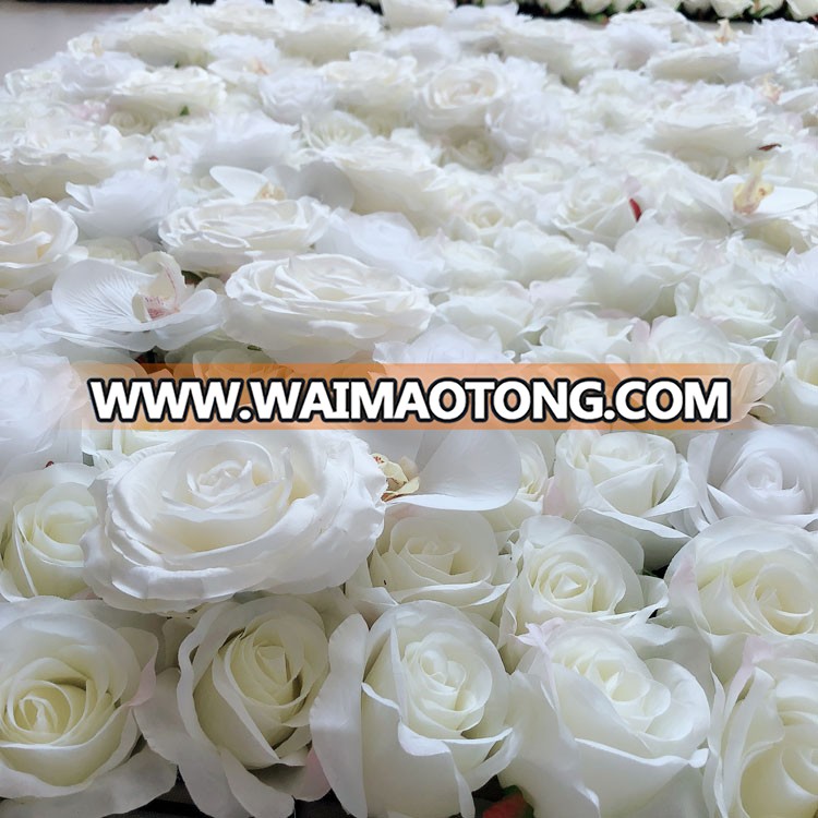 IFG flower wedding decoration wall white rose  flower wall panels with orchid 40*60/50*50