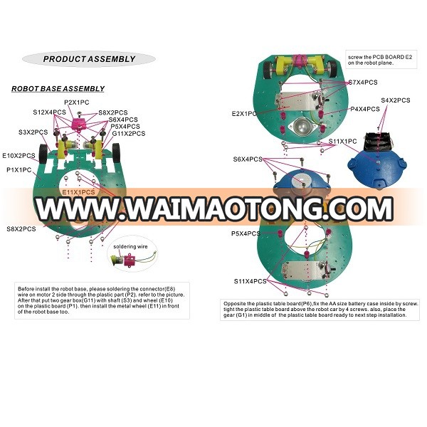 Self Assembly electronics DIY Robot kit