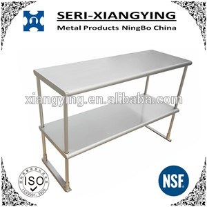 430 304 201Adjustable height stainless steel work table with galvanized base for commercial kitchen