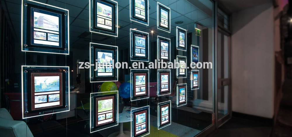 A4-A0 Crystal super slim Light Box Frame Real Estate Agent Led Window Display