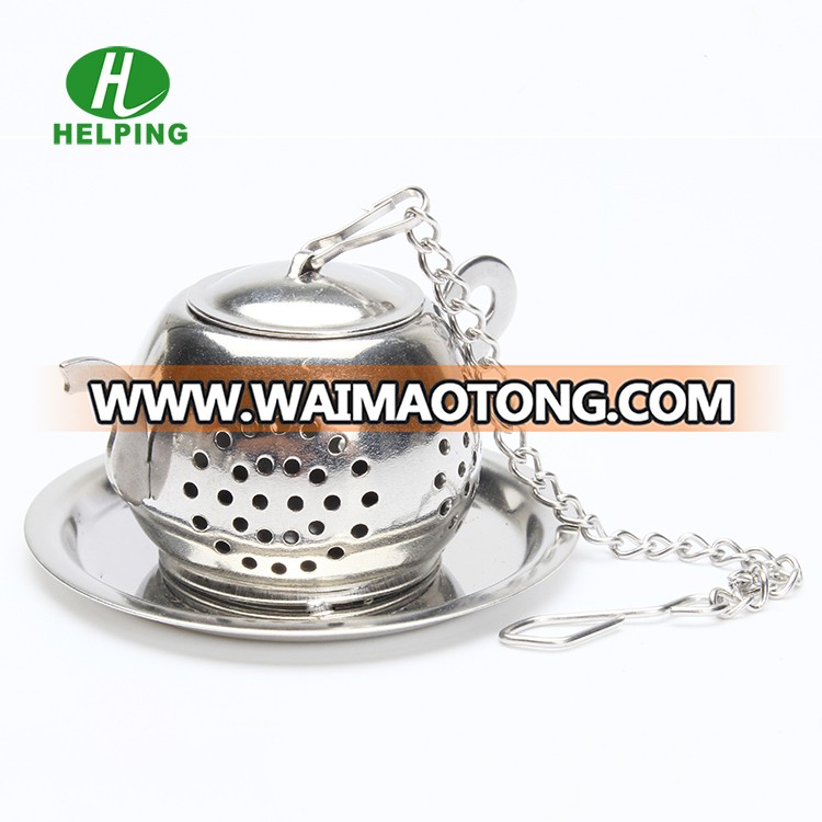 India Hot Selling Silver Teapot Shape Loose Leaf Tea Strainer Infuser