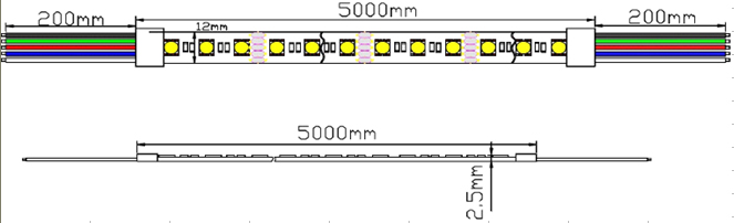 DC 12V/24V 5050 RGBW or RGBWW 4 in 1 led Strip Light 60leds/m for indoor and outdoor use