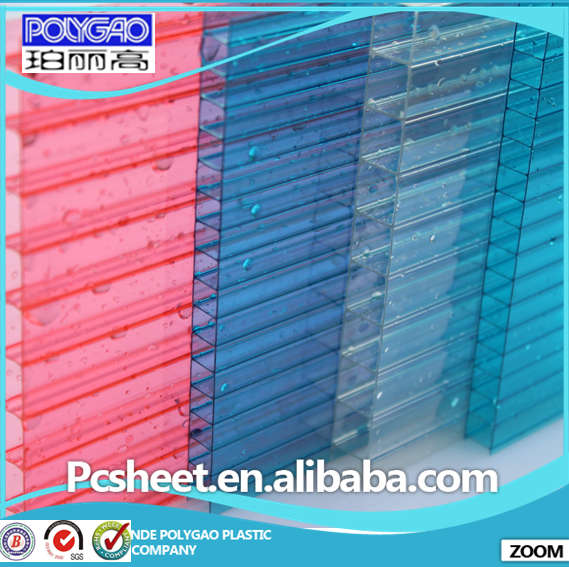 Bayer and GE 100% virginal material hollow pc sheet used in swimming pool