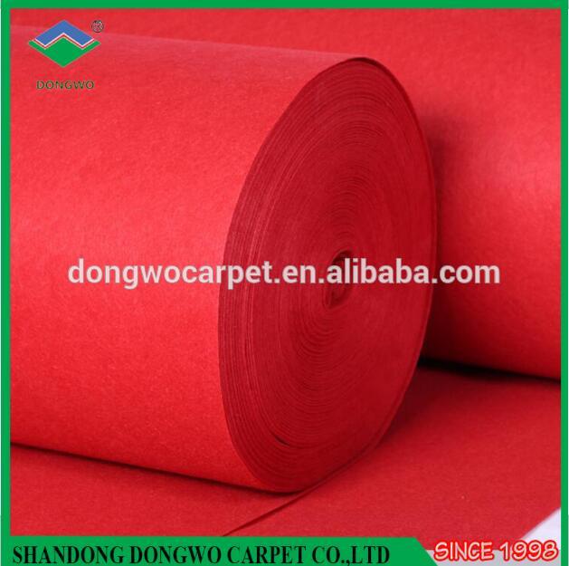 Red color cheap wall to wall carpet for exhibition one -time use