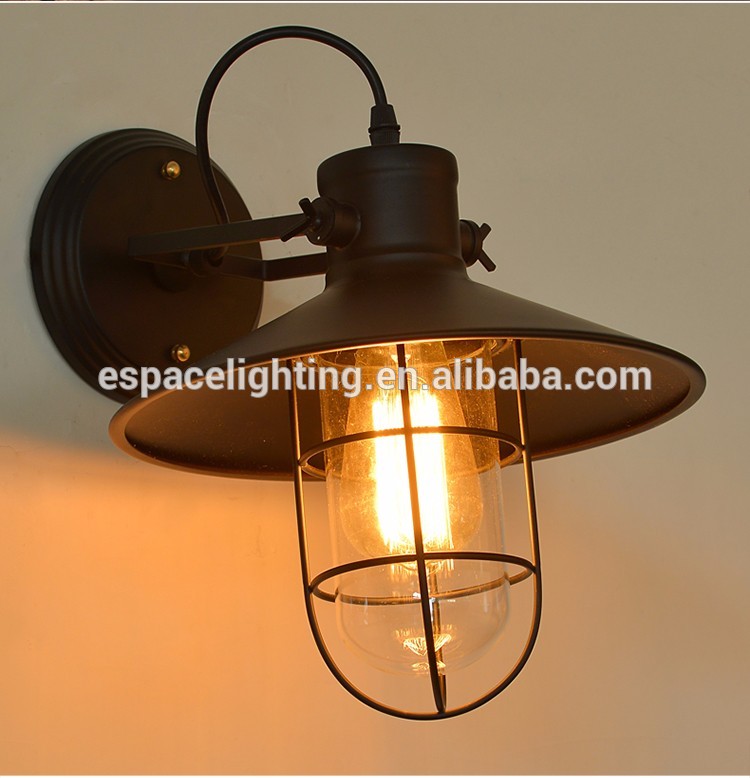 Wholesale Price Loft Vintage Industrial Edison Wall Lamps Clear Glass Lampshade Antique Copper Wall Lights 110V 220V For Bedroom