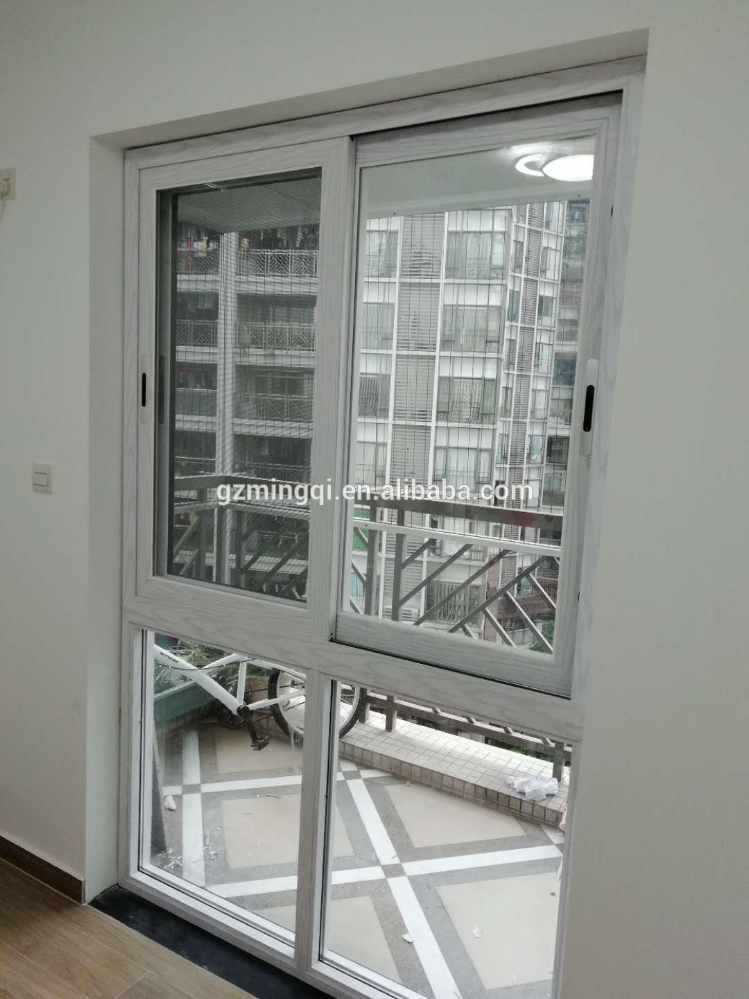 White sliding window grill design aluminium frame sliding glass window