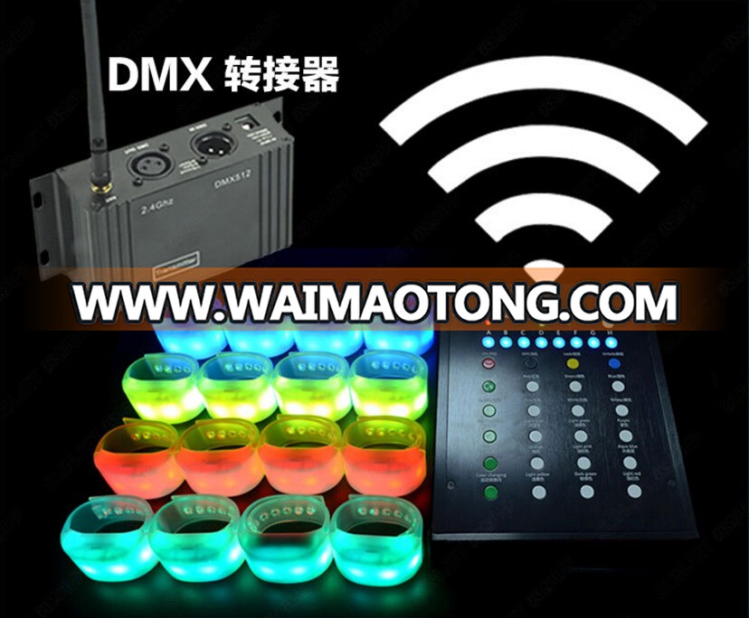 DMX 2.4Gprogrammable remote control led bracelets,Big party wireless remote control led bracelets DMX China factory