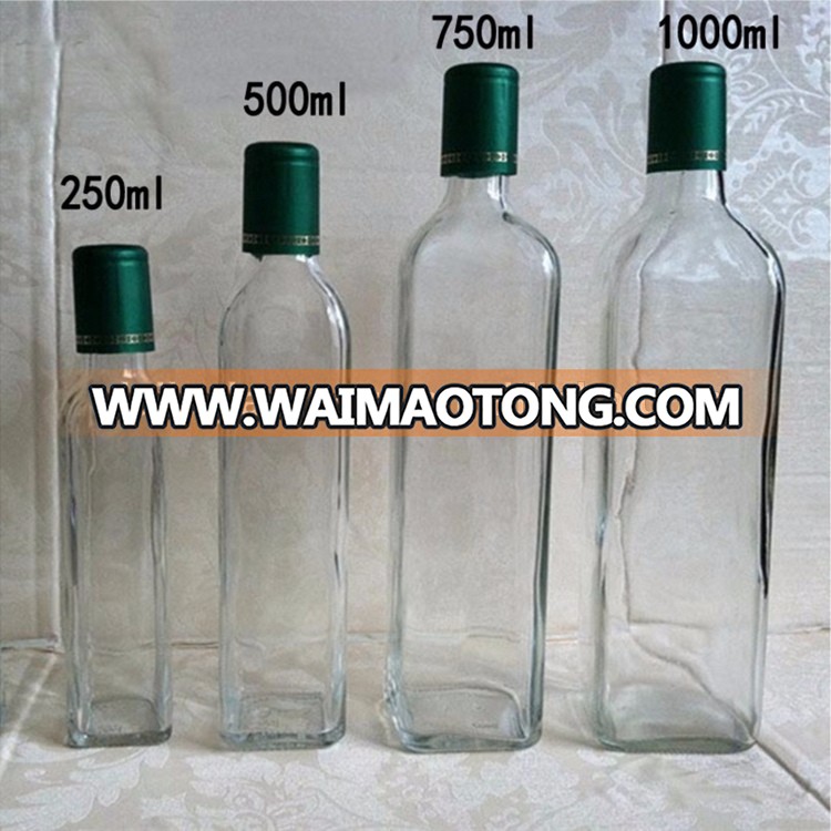 DAILY ML Square Glass olive oil bottle Vinegar Sauce Bottle for oiler cruet condiment packing