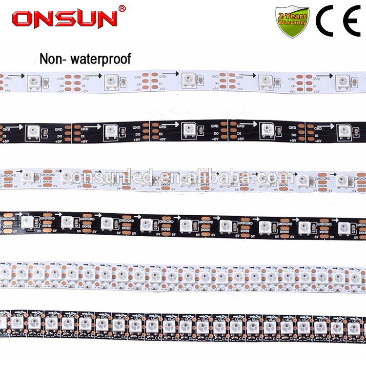 Customize LED Magic Strip WS2811/WS2812B Chips White/Black PCB Digital programmable 5050 RGB LED Strip Light DC5V/12V