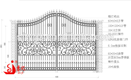 Excellent iron housing gate,wrought iron gate grill design