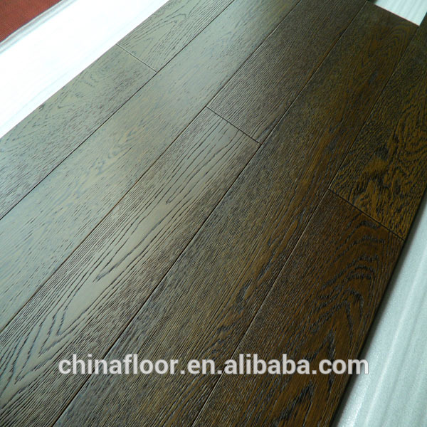 Wide plank Coffee color prefinished Oak engineered wood floor