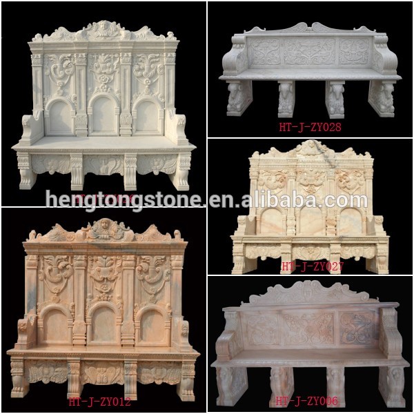 Polished Natural Marble Carving Benches