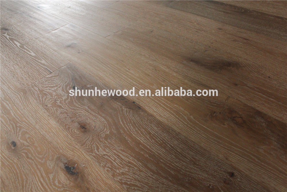 Cheap Prices Brushed Smoked 220mm Wide 2200 Long Floorboard 6mm Wear Layer Oak Parquet Engineered Oak Wood Flooring