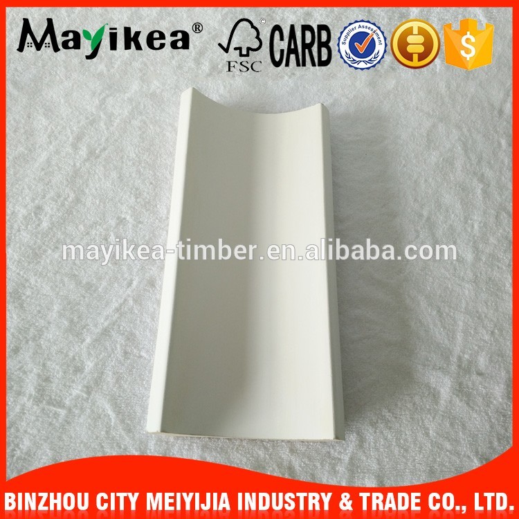 Alibaba export Indoor decorative smooth and complete cover white mdf crown moulding