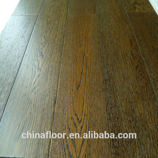 Wide plank Coffee color prefinished Oak engineered wood floor