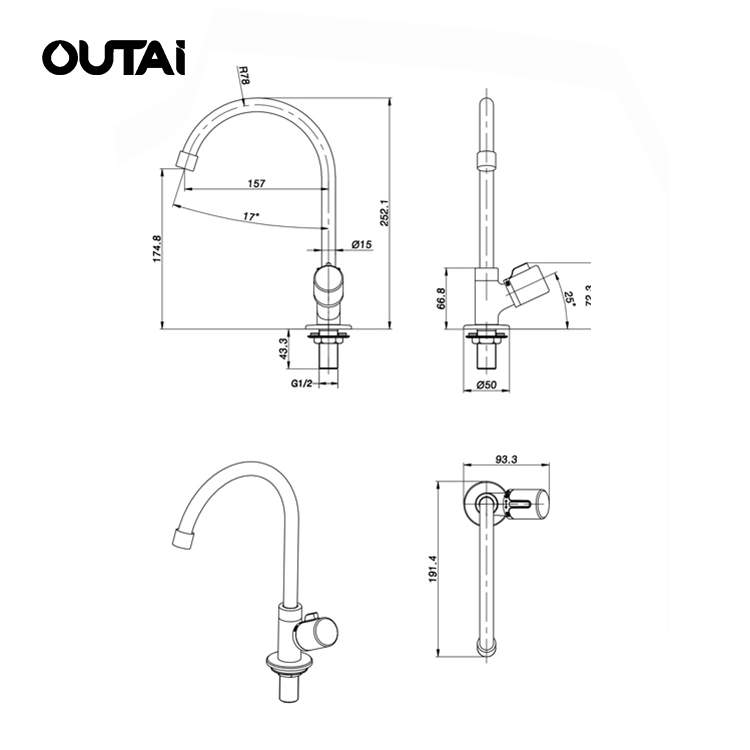 Cheap price brands hand polished smooth durable brass kitchen faucets for sale