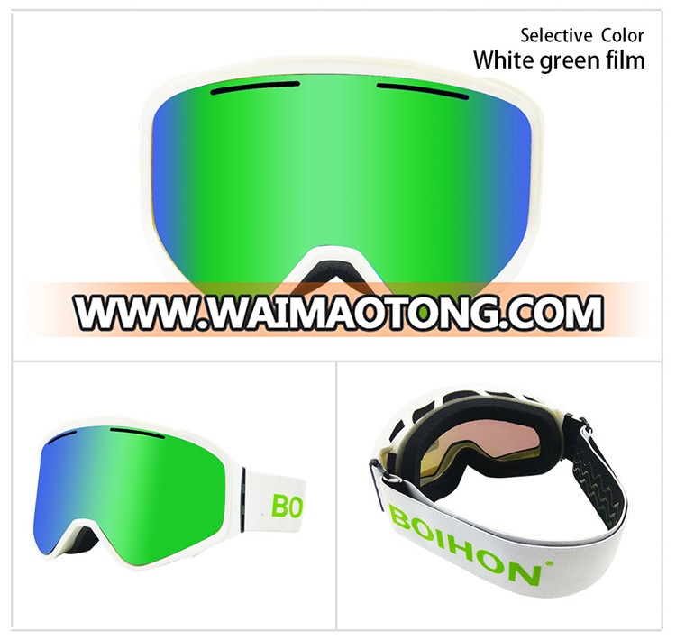 Anti-Fog UV400 Snowboarding Magnetic Ski Goggle With Detachable Nose Guard