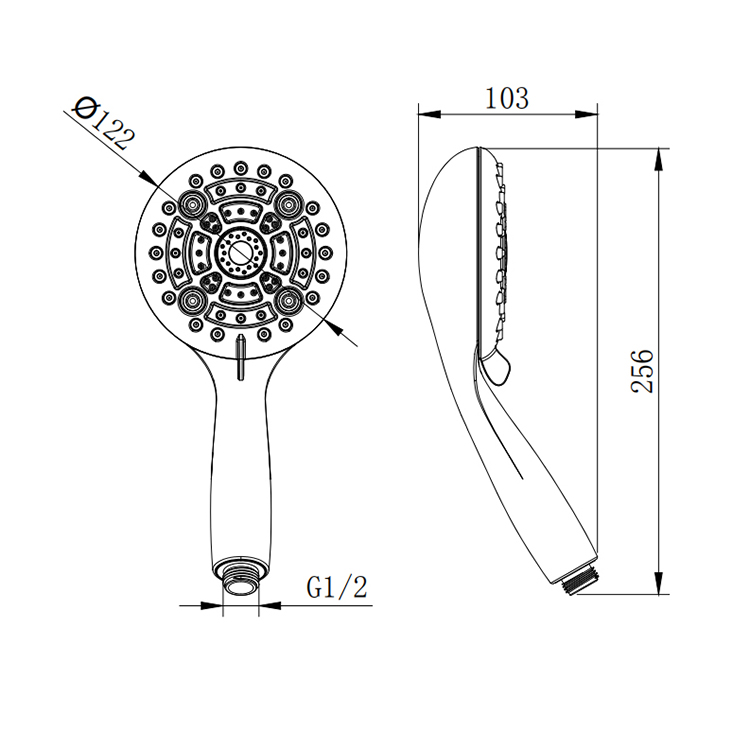 Luxury abs plastic 6 function micro bubble hand held rain shower head