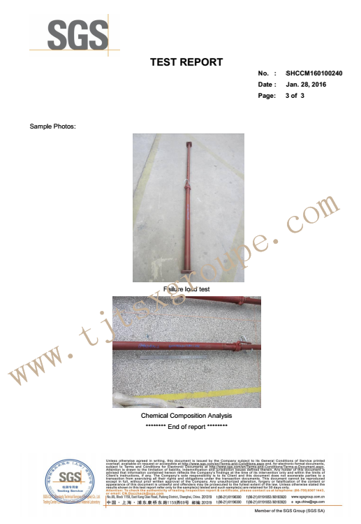 Adjustable Steel Shoring Props for Construction Material