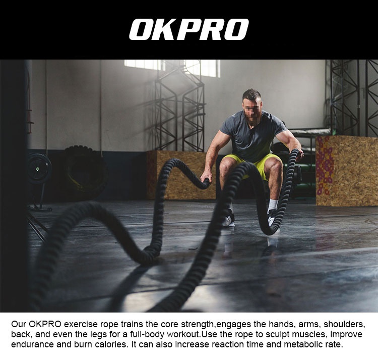 OKPRO Fitness Gym Power Training Battle Rope