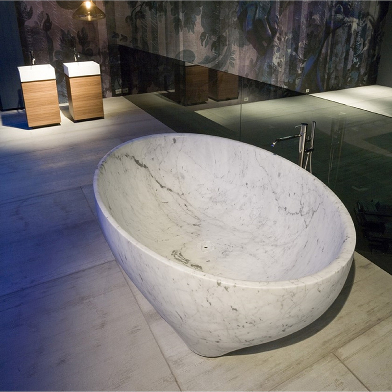 Silver Grey Travertine Bathtub