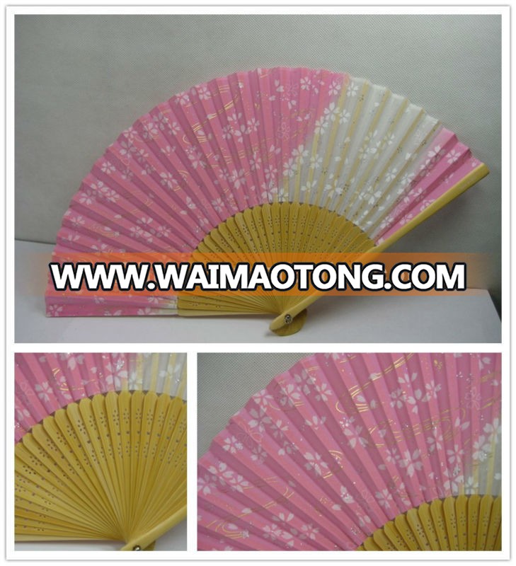 Japanese element foldable hand bamboo silk fan