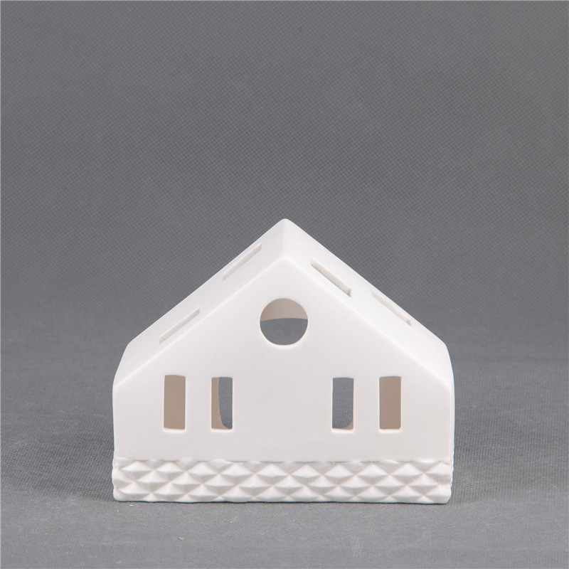 Xmas Gift Ceramic House Ceramic Small Tea Lights Candlestick Furnishings Home Decor Candle Holders