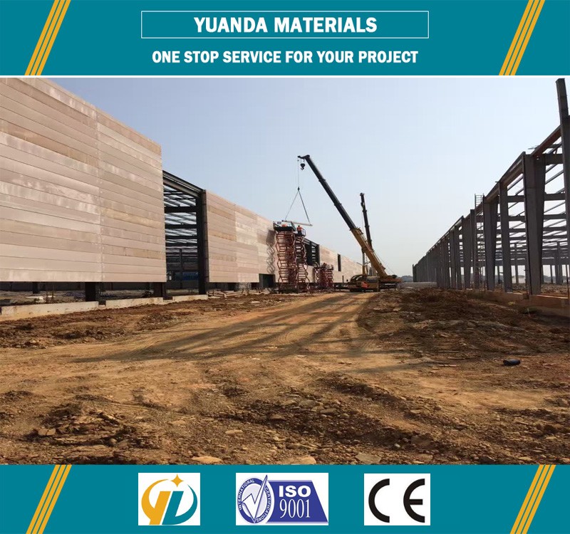 Autoclaved aerated concrete panel steel structure warehouse