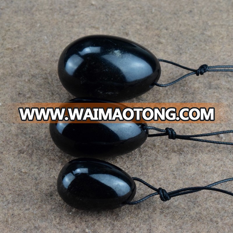 3pcs/set natural carved black obsidian yoni eggs kegel eggs for sale