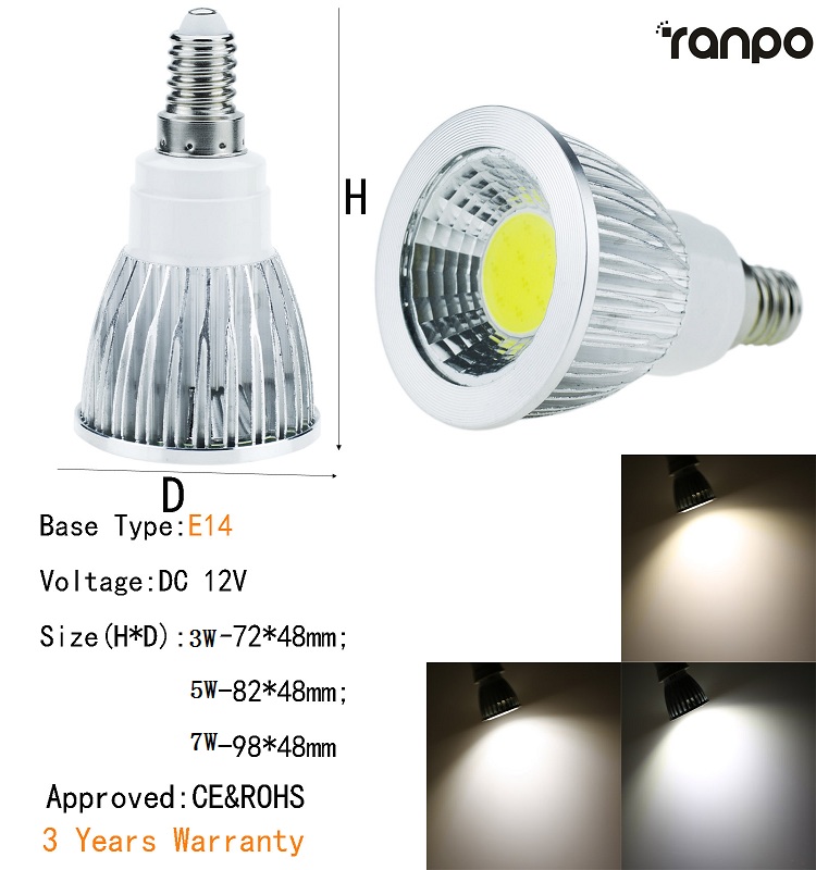 Energy Star Dimmable 12V COB LED SpotLight Bulb MR16 GU10 E27 E14 GU5.3 B22 3W 5W 7W White Lamp Indoor Lighting