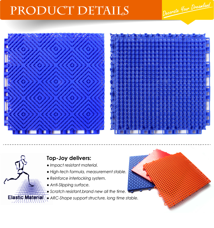 Portable Removable PP tile Sports Floating PP interlocking floor