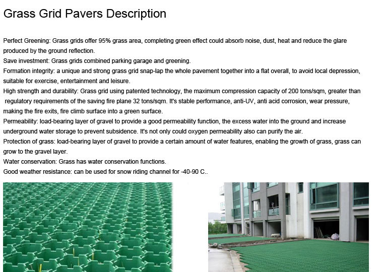 Plastic Grass Paver Stabilizing for Gravel