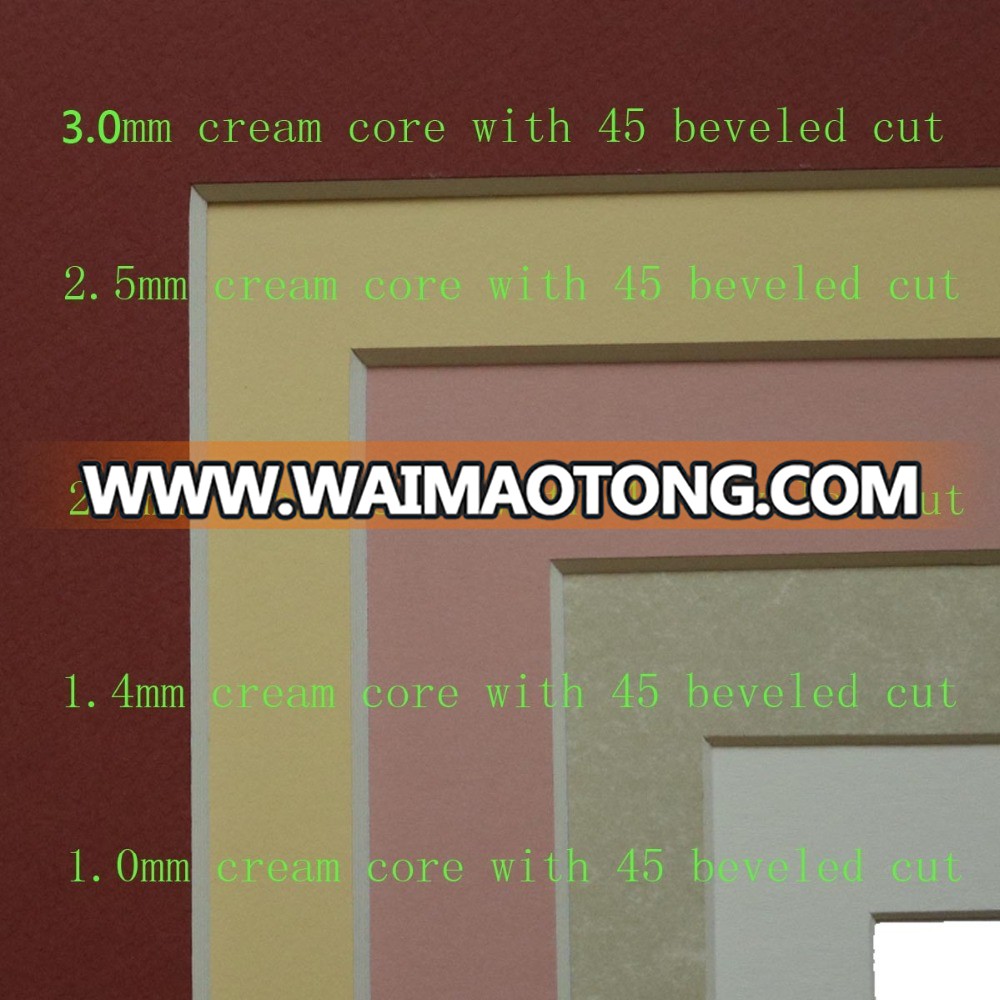 Custom wholesale high grade acid-free precut matboard/single matboard/passepartout/mount board