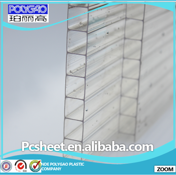 Bayer and GE 100% virginal material hollow pc sheet used in swimming pool