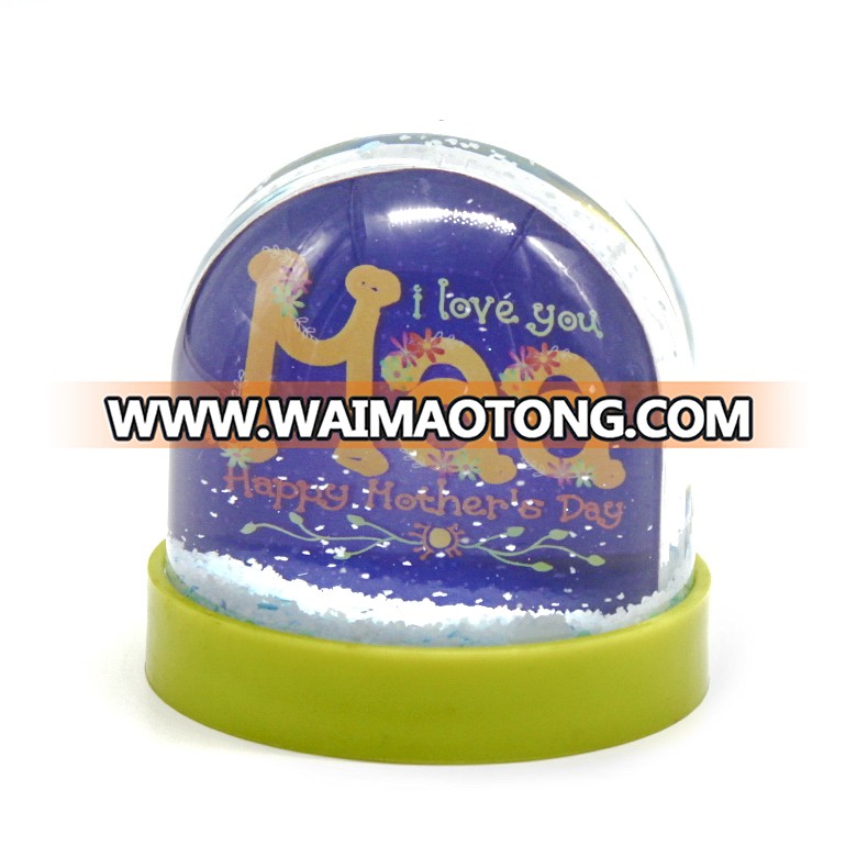 Mother's Day Gift Plastic Crafts Photo Snow Globe Picture Frame Water Globe