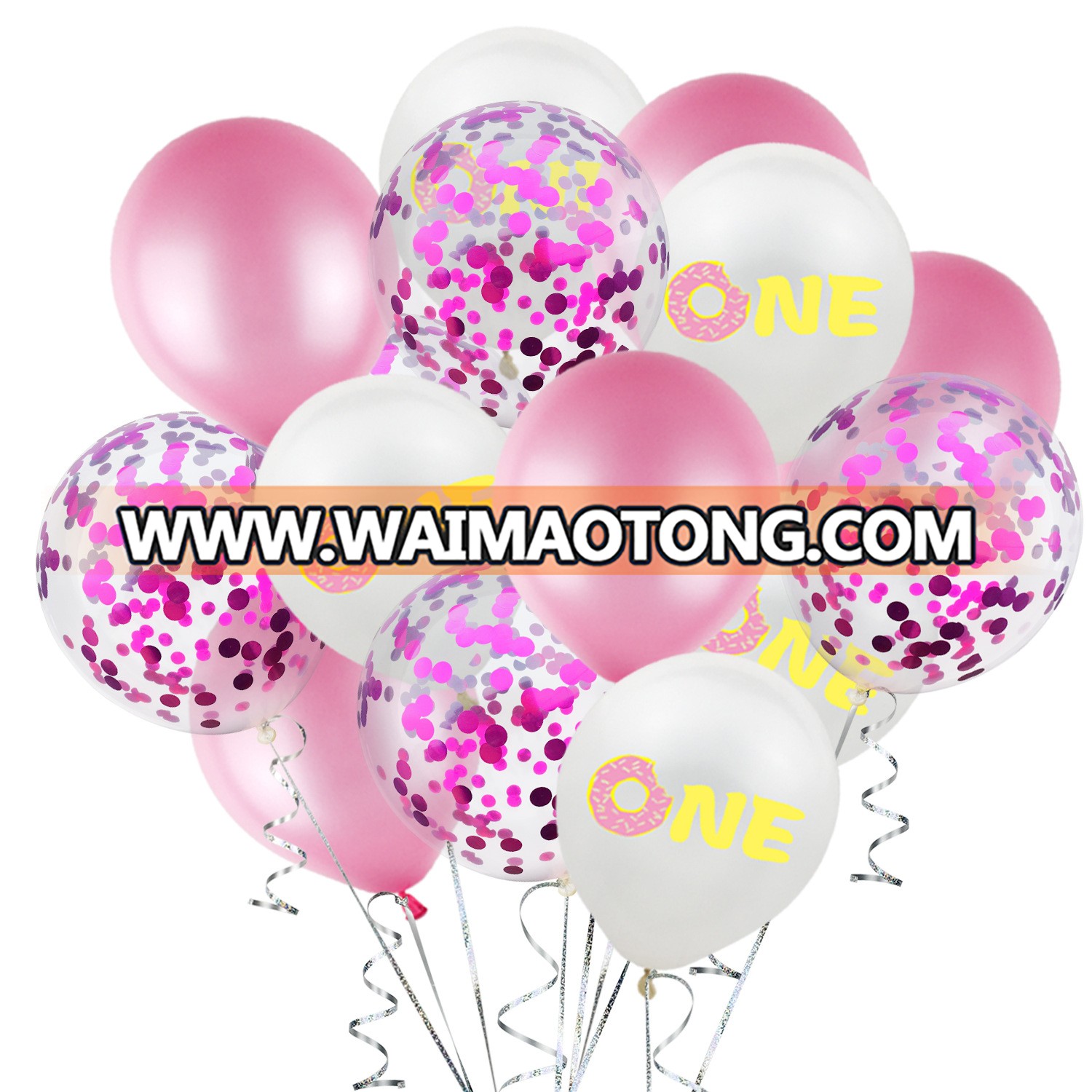 Amazon Hot Style Donut One Latex Balloon 1st Birthday Baby Christening Party Balloon Decoration